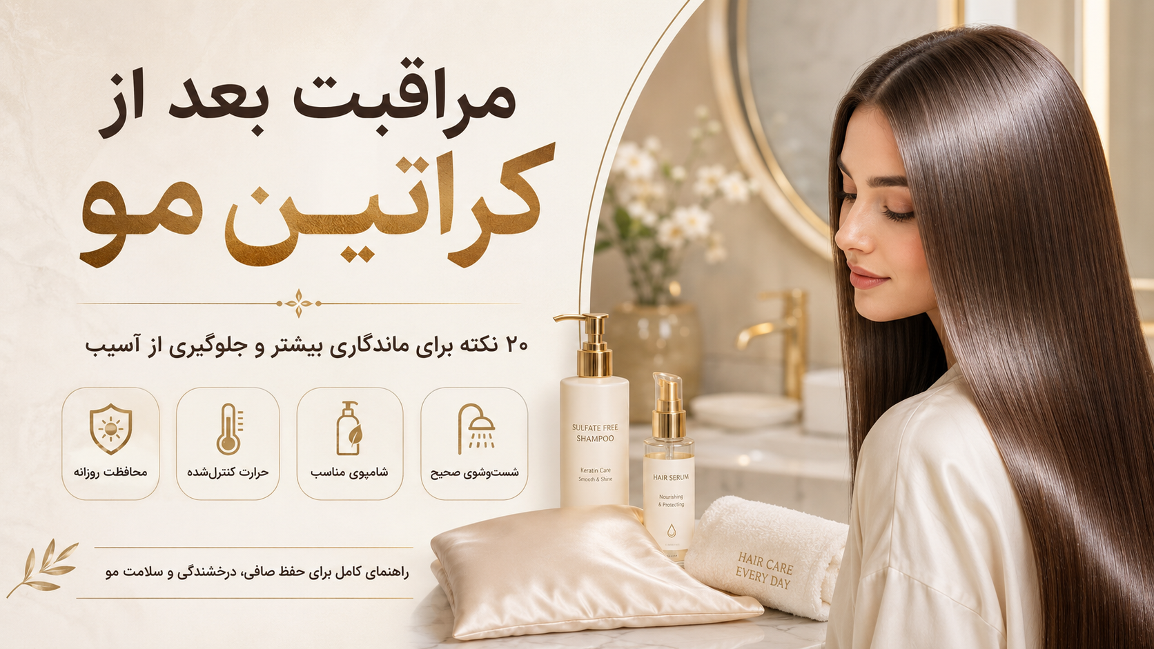 مراقبت بعد از کراتین مو